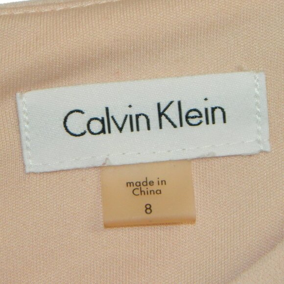 Calvin Klein Soft Pink 3/4 Quarter Inch Bell Cuff Sleeve Shift Dress Size 8 - Picture 13 of 16